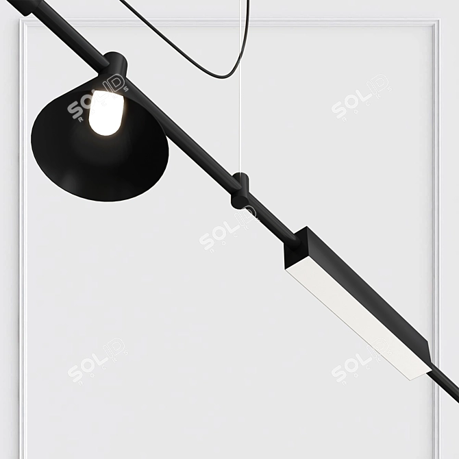 Elegant Stripe Light Fixture 3D model image 3