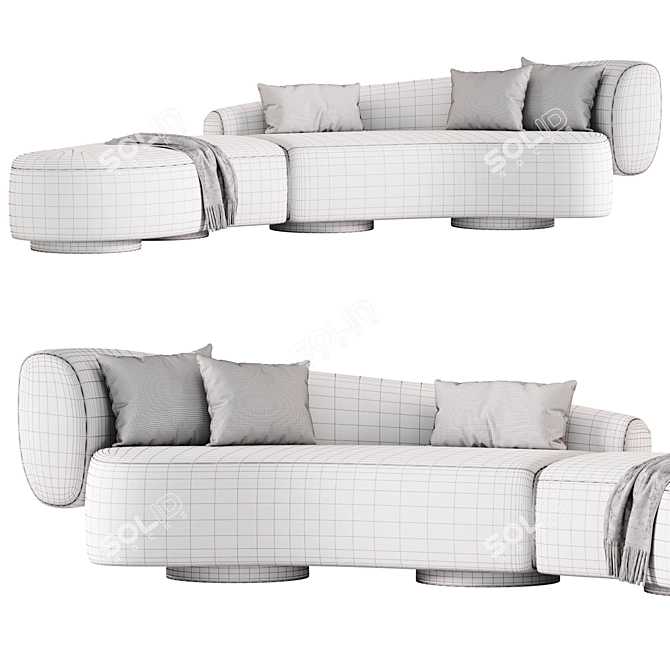 Modern Luxury Repose Chaise Sofa 3D model image 4