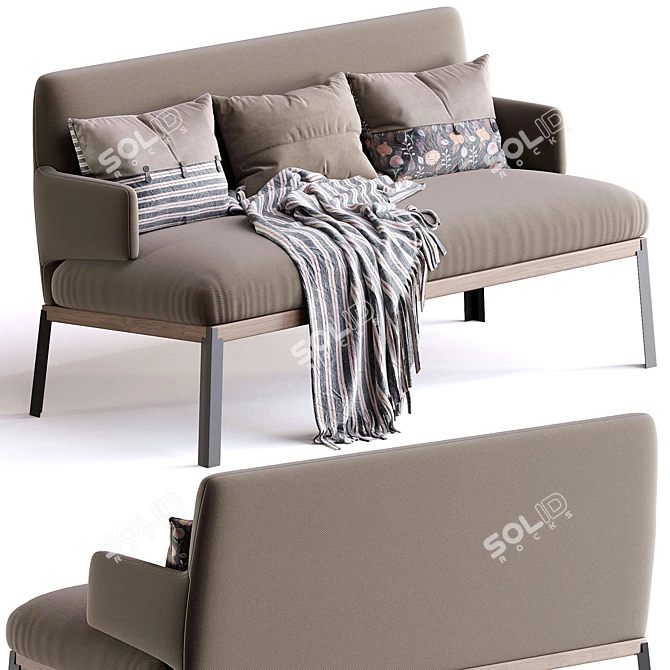 Modern Comfort Love Seat 3D model image 1