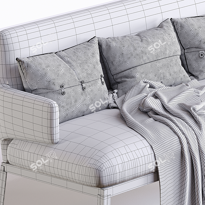 Modern Comfort Love Seat 3D model image 5