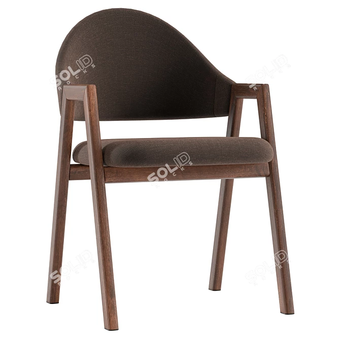 Modern Linen Dining Chair, UV Unwrapped 3D model image 1