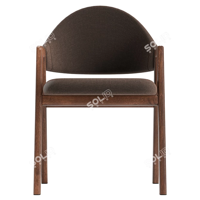 Modern Linen Dining Chair, UV Unwrapped 3D model image 2