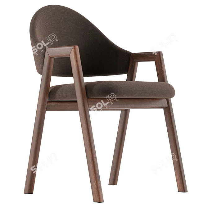 Modern Linen Dining Chair, UV Unwrapped 3D model image 4