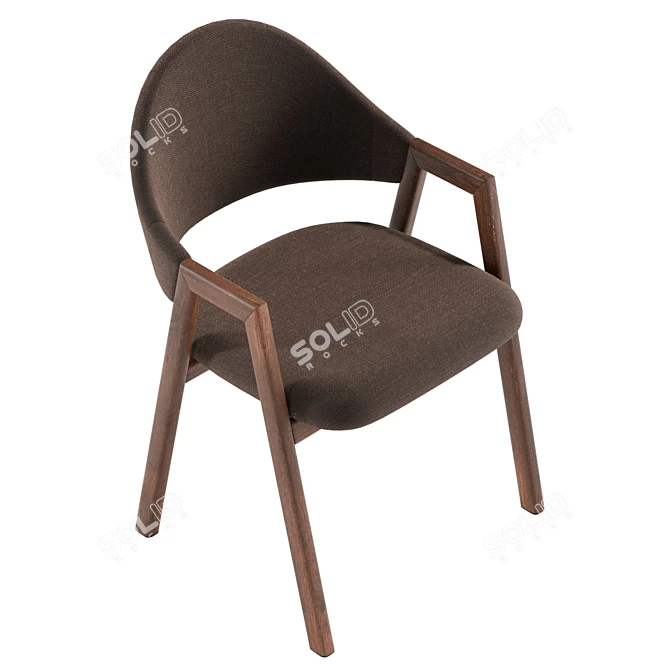 Modern Linen Dining Chair, UV Unwrapped 3D model image 5