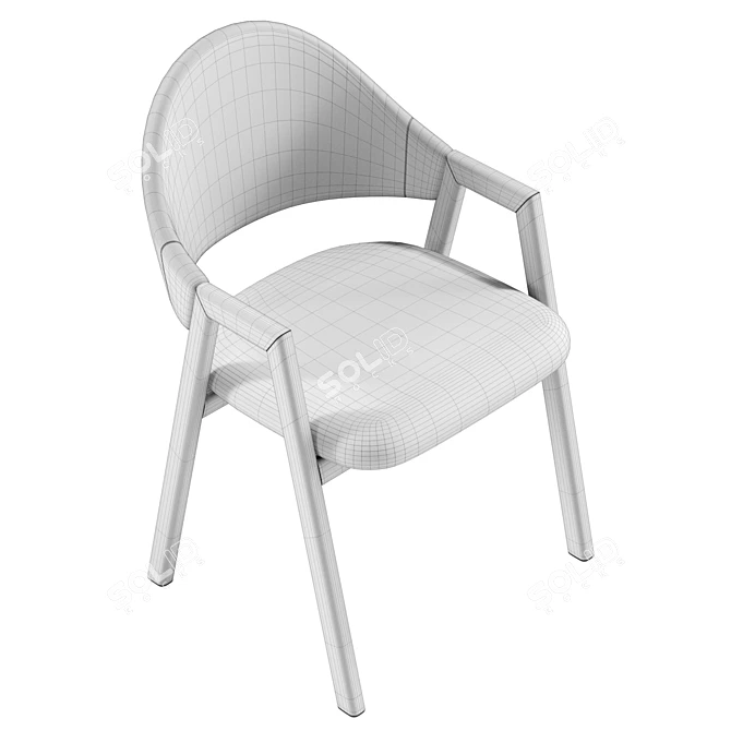 Modern Linen Dining Chair, UV Unwrapped 3D model image 6
