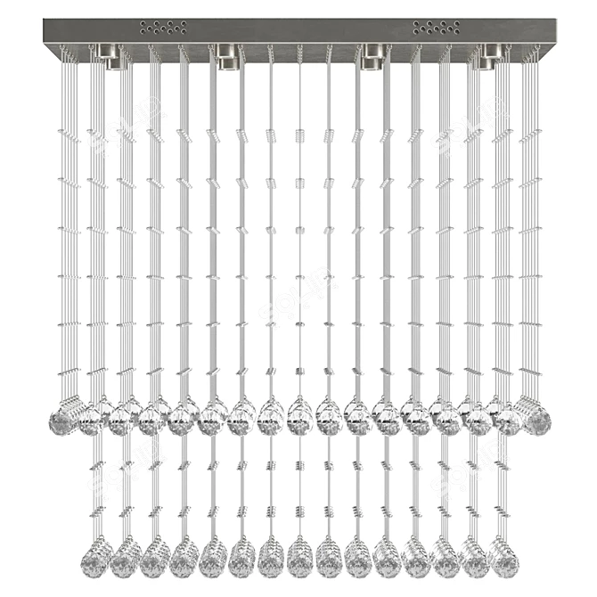 Modern LED Flush Mount Fixture 3D model image 2