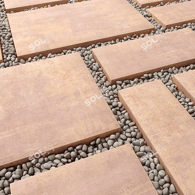 Smoothed Paving Pebble Polygon Texture 3D model image 3