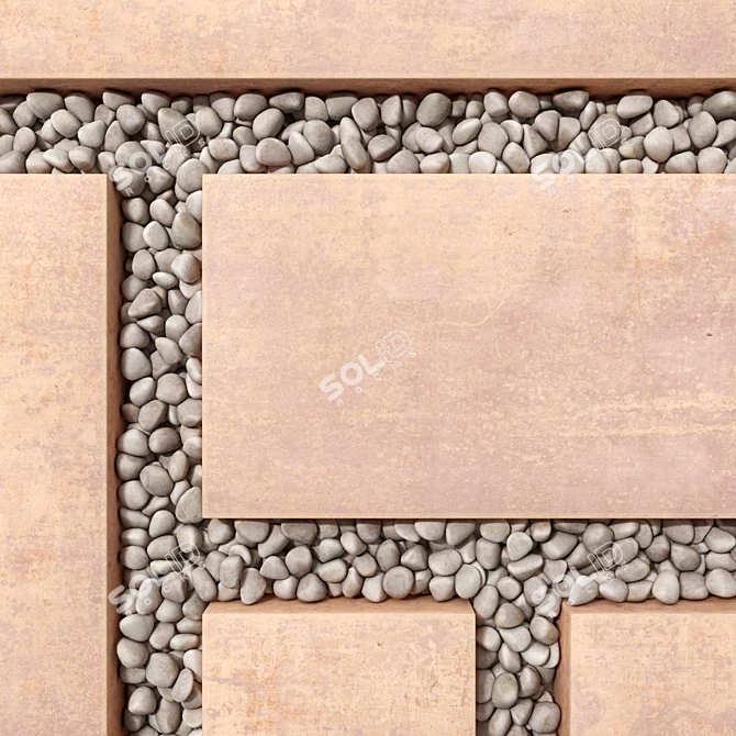 Smoothed Paving Pebble Polygon Texture 3D model image 4