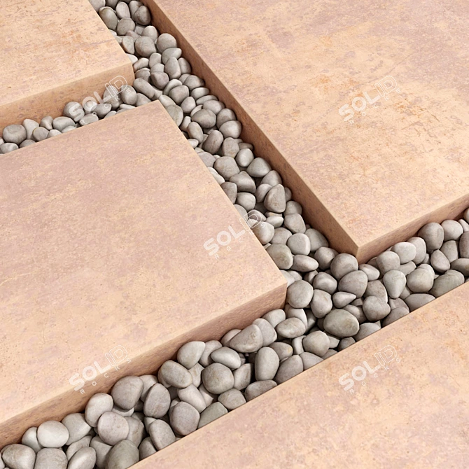Smoothed Paving Pebble Polygon Texture 3D model image 5