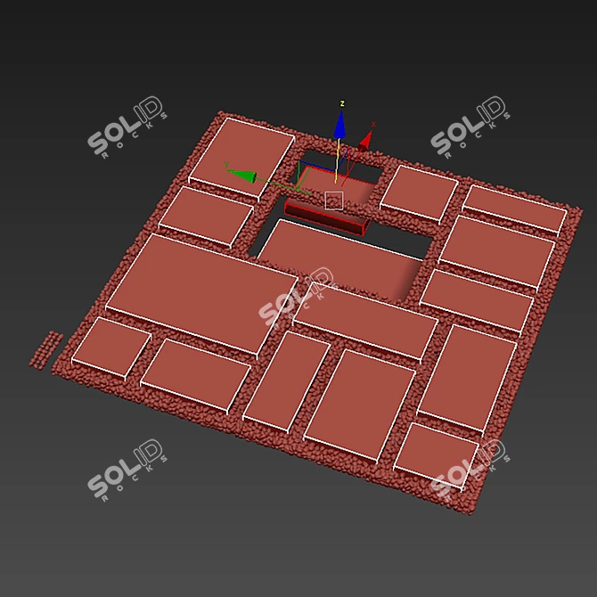 Smoothed Paving Pebble Polygon Texture 3D model image 6