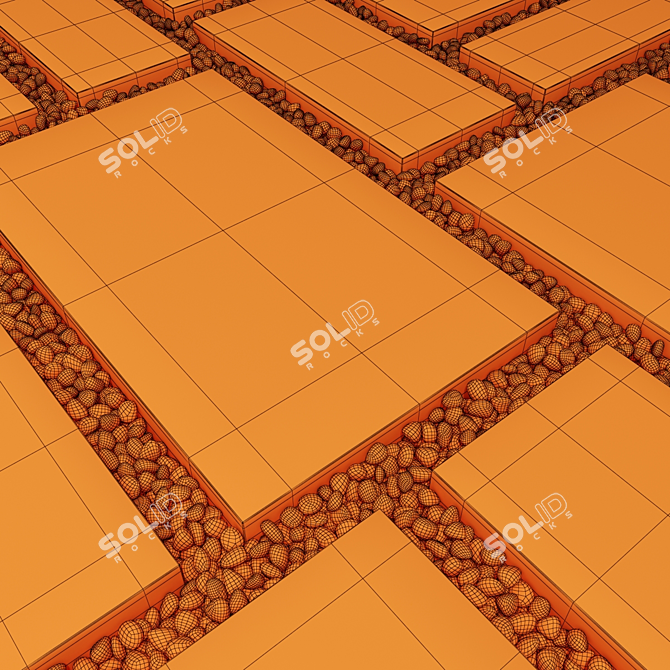 Smoothed Paving Pebble Polygon Texture 3D model image 7