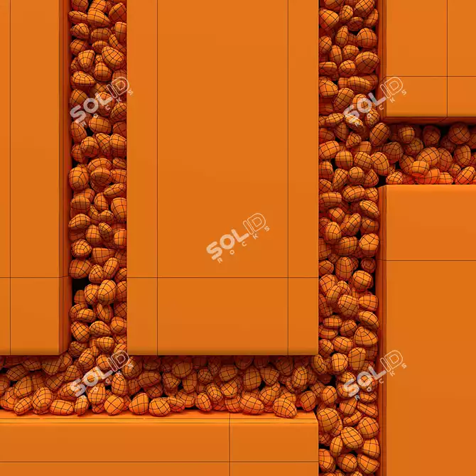 Smoothed Paving Pebble Polygon Texture 3D model image 8