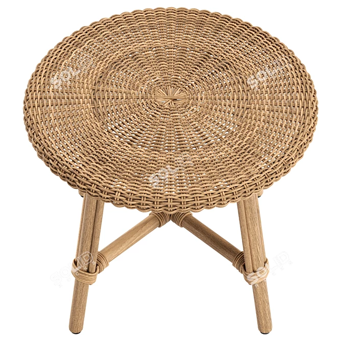 Rattan Side Table Hortense 47x53cm 3D model image 3