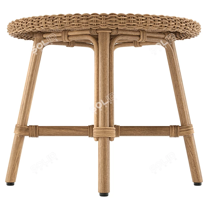 Rattan Side Table Hortense 47x53cm 3D model image 4