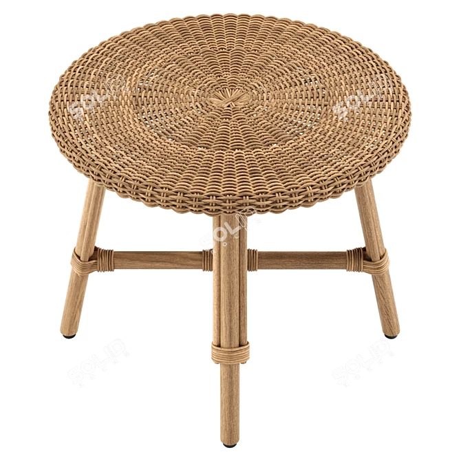 Rattan Side Table Hortense 47x53cm 3D model image 5