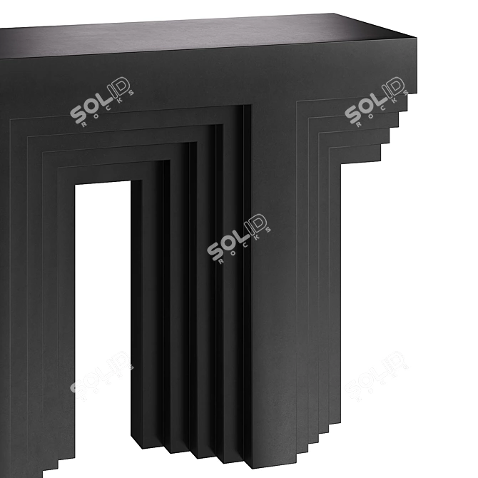 Handcrafted Noir Acropolis Console 3D model image 2