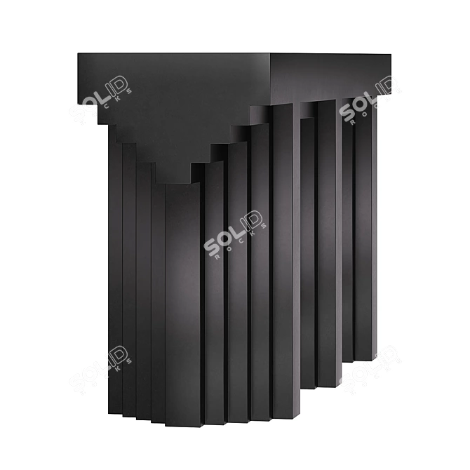 Handcrafted Noir Acropolis Console 3D model image 3