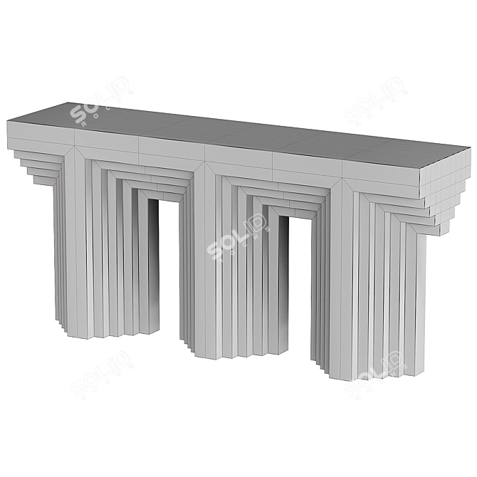Handcrafted Noir Acropolis Console 3D model image 4