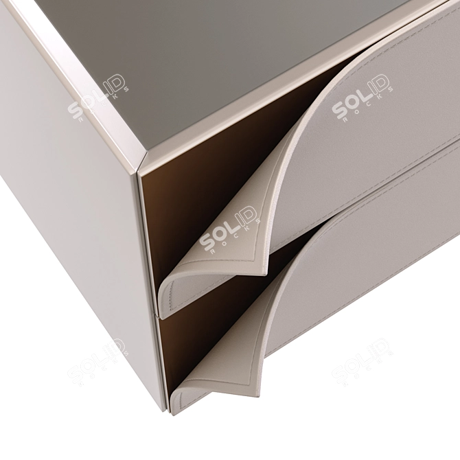 Page Nightstand Right-Handed MDF Glass 3D model image 3