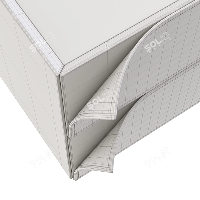 Page Nightstand Right-Handed MDF Glass 3D model image 5