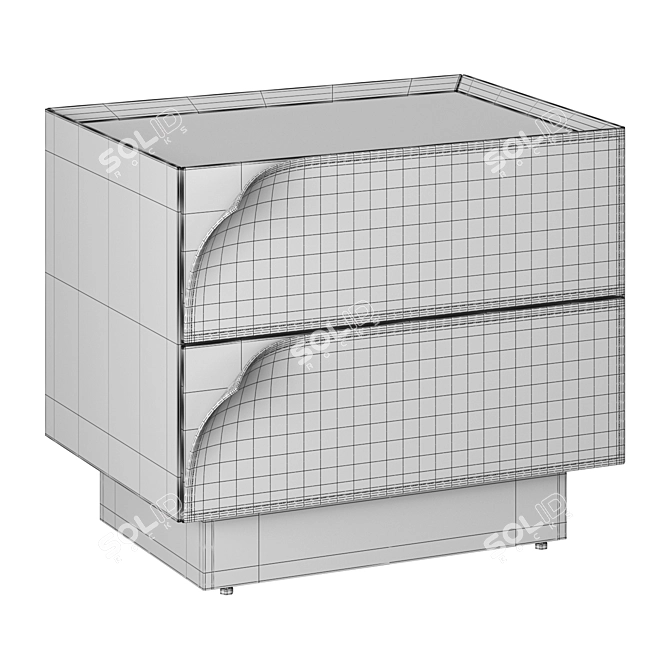 Page Nightstand Right-Handed MDF Glass 3D model image 8