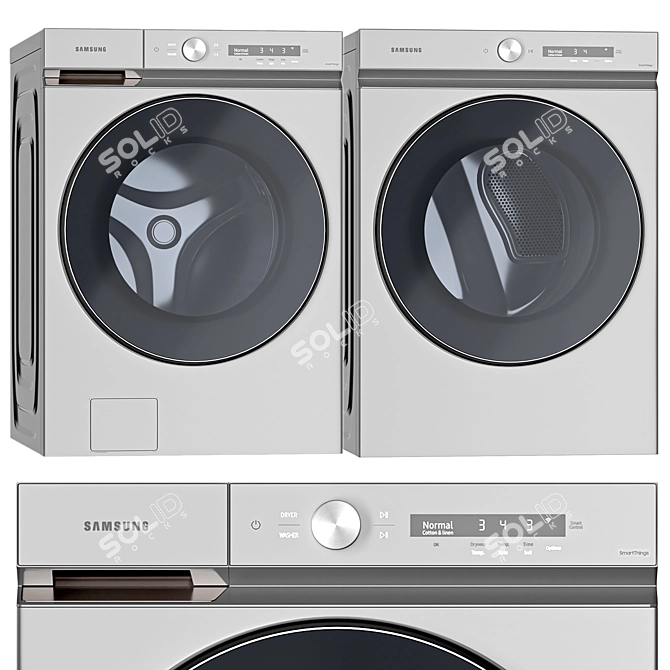 Samsung Washer Dryer Set 3D Model 3D model image 1