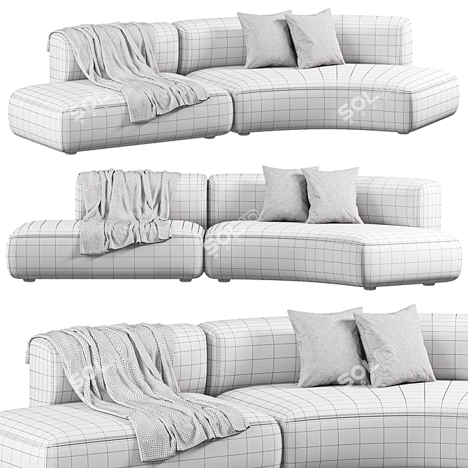 Translation: COSY CURVE Sofa
Title: Elegant COSY CURVE Modern Design 3D model image 4