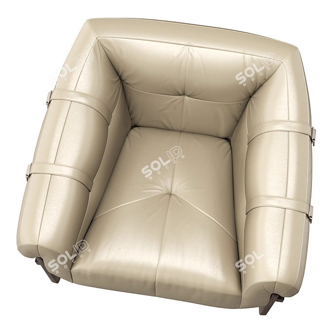 Retro Brazilian Style Armchair 3D model image 4