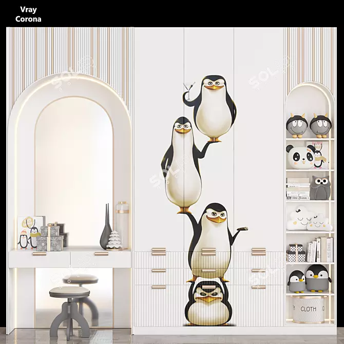 Kids' Toy Rack Set. Fun! 3D model image 1