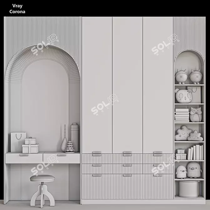 Kids' Toy Rack Set. Fun! 3D model image 4