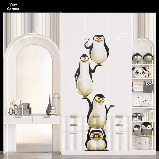 Kids' Toy Rack Set. Fun! 3D model image 5