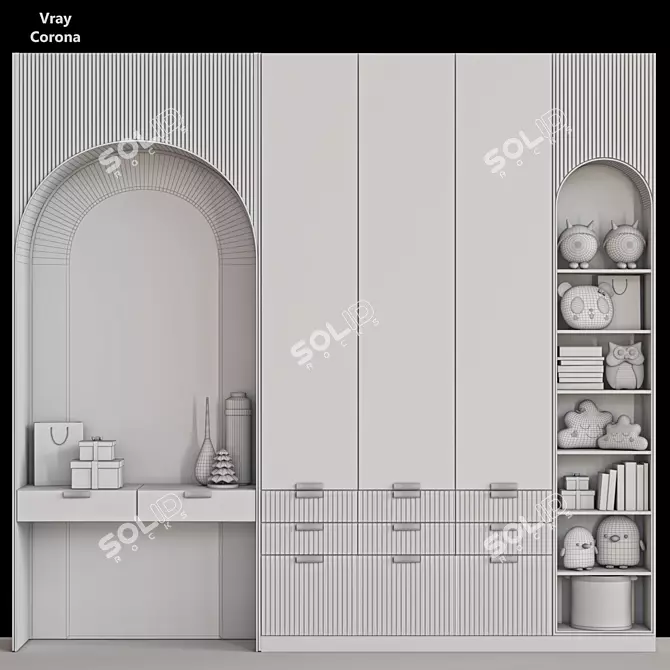 Kids' Toy Rack Set. Fun! 3D model image 7