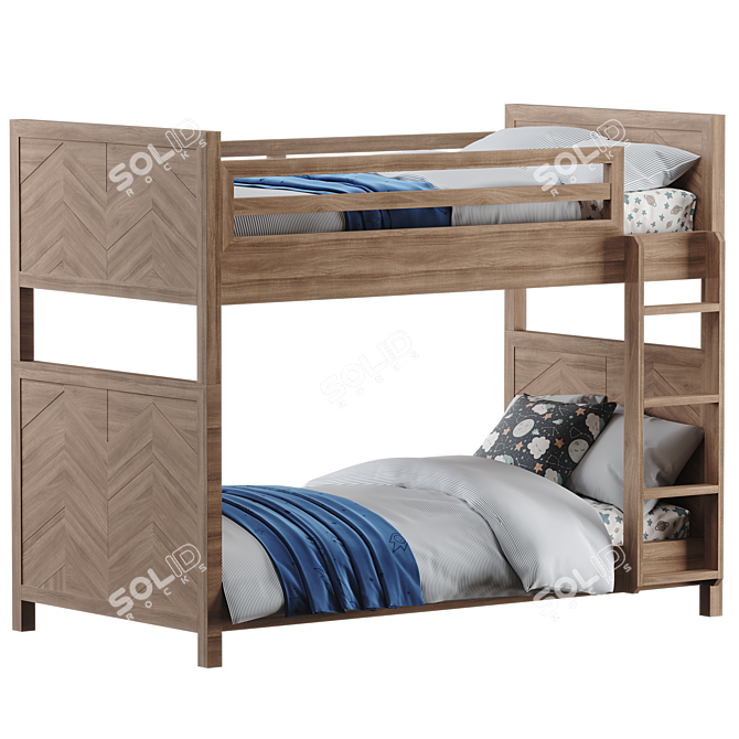 TANNER Low Bunk Bed 3D Model 3D model image 1