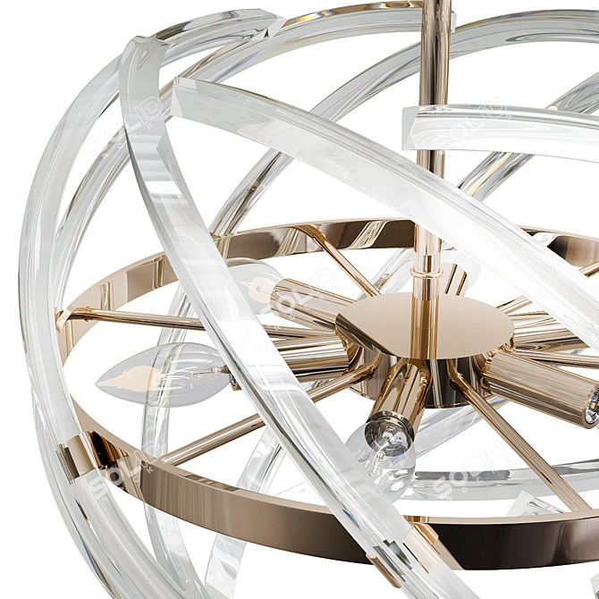 Modern Crystal Pendant Light 3D model image 2