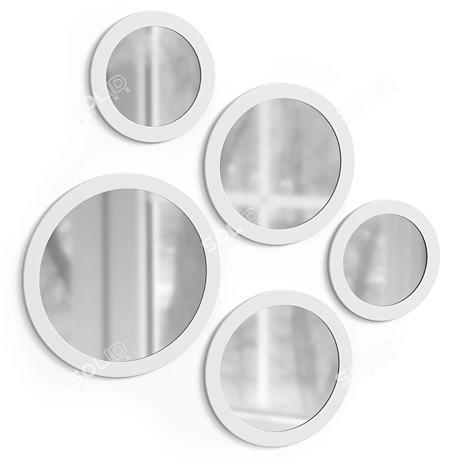 Modern Round Wall Mirror Set 3D model image 1