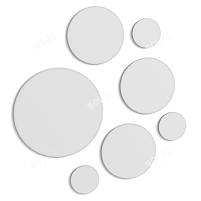 Modern Frameless Irregular Mirror Set 3D model image 2