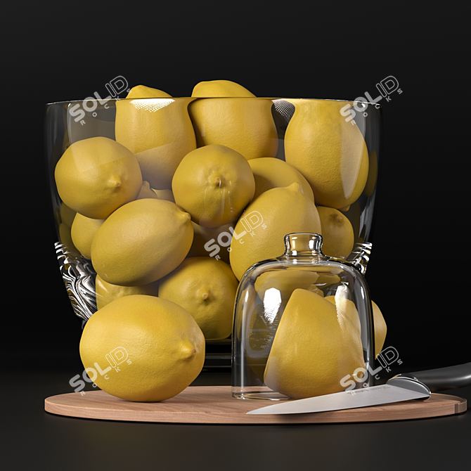 Citrus Kitchen Decor Set 3D model image 2