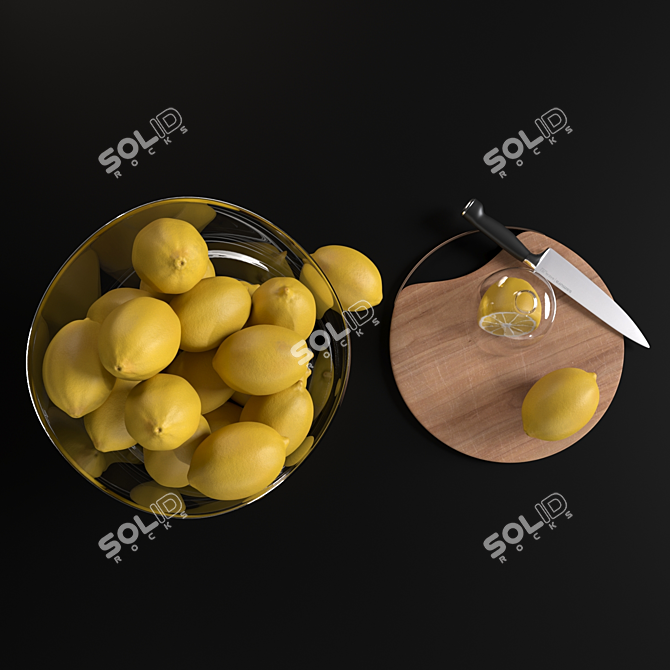 Citrus Kitchen Decor Set 3D model image 4