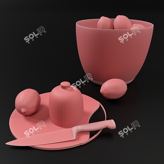 Citrus Kitchen Decor Set 3D model image 14