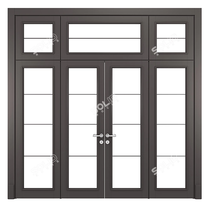 Neoclassic Mals-3 Solid Wood Door 3D model image 1