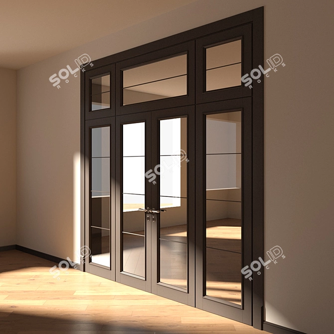 Neoclassic Mals-3 Solid Wood Door 3D model image 4