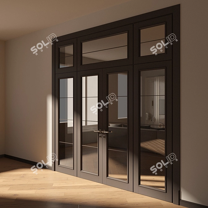 Neoclassic Mals-3 Solid Wood Door 3D model image 6