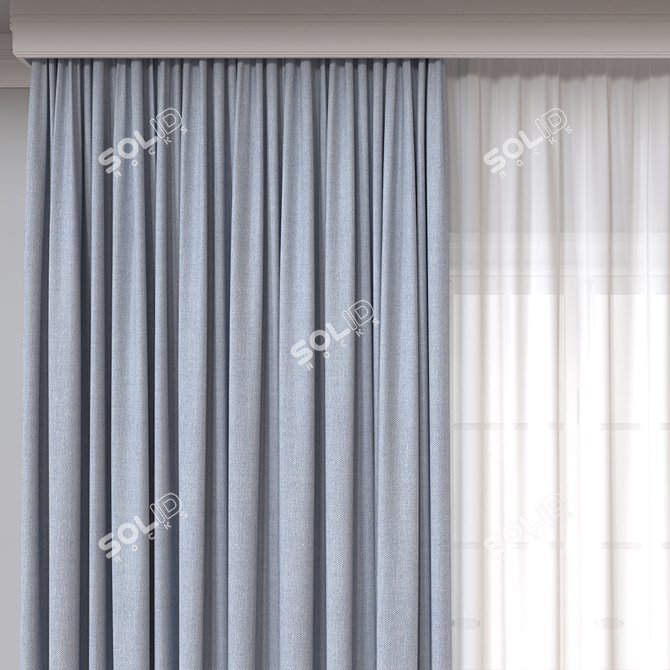 Modern Curtain 3D Model Unix 3D model image 2