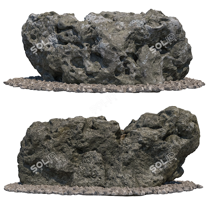 Landscape Stone Set for Park 3D model image 2