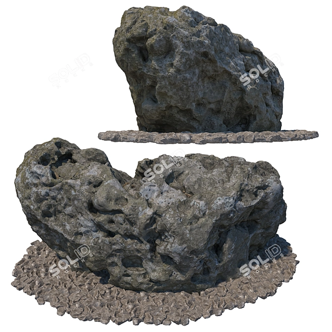 Landscape Stone Set for Park 3D model image 3