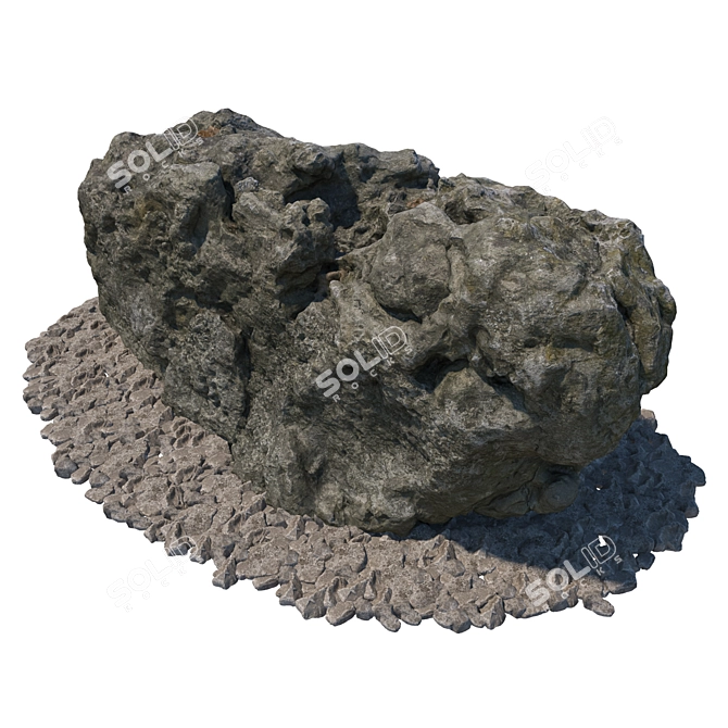 Landscape Stone Set for Park 3D model image 4