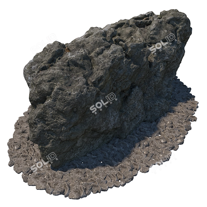 Landscape Stone Set for Park 3D model image 5