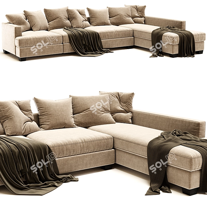 Modular Sofa Flexform Eros 3D model image 1