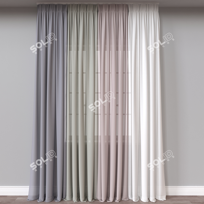 Versatile 3D Curtain Models 3D model image 4