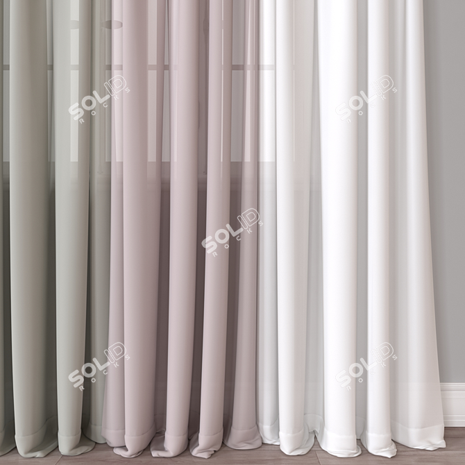 Versatile 3D Curtain Models 3D model image 1